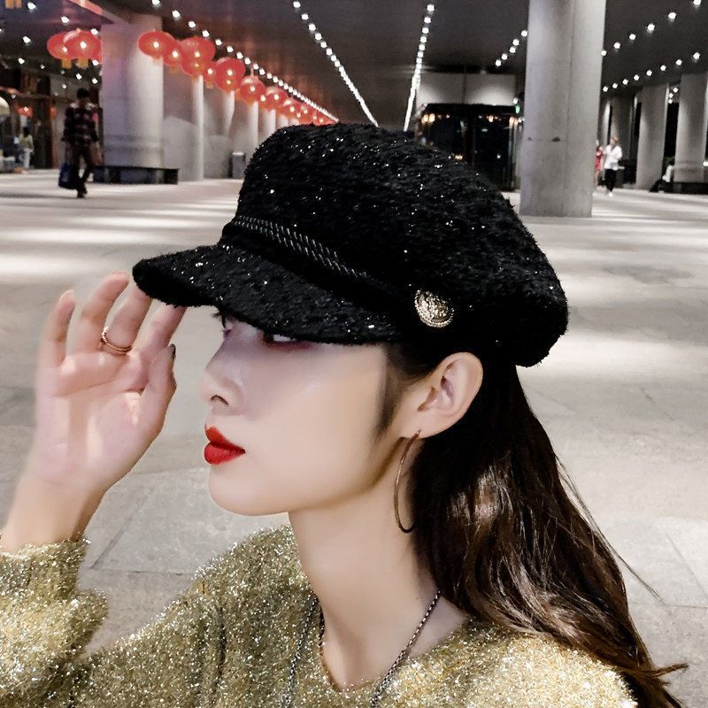 Beret For Korean Trendy Autumn Winter Women Octagonal British Fashion Internet Celebrity Style Versatile Duckbill Hat_viptrois.com