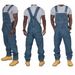 Stylish Men's Suspender Denim Jumpsuit Ripped Jeans Trousers_viptrois.com