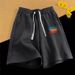 Men's High Waist Casual Wide Leg Pants Summer New Style Printed Straight Leg Outerwear Loose Five Point mid Length_viptrois.com