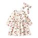 Christmas Children's spring and fall girls' long-sleeved Santa Claus dress + headscarf two-piece children's outfit ins_viptrois.com