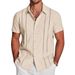 Men's Hawaiian Short Sleeve Shirt 3D Digital Print Vacation Casual Button Down Shirt With Lapel_viptrois.com