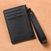 Card Bag Card Cases Hand Held Card Holder Ultra Thin Card Holder Women's Small Coin Purse Solid Color Leather Handle With Zipper For Driver's License_viptrois.com