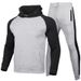 Men's Clothing New Men's Color Matching Plus Velvet Hooded Pullover Loose Trend Men's Raglan Sleeve Sports Sweater Suit_viptrois.com