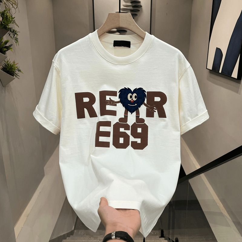 Men's Clothing Cotton Printed Men's Short Sleeved T Shirt 2025 New Summer Hot Selling Trend Casual Round Neck T Shirt_viptrois.com