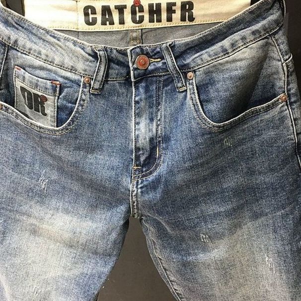 2025 Trendy Summer Denim Shorts High-End Retro Korean Style Versatile Stretch Slim Fit Five-Point Pants For Men_viptrois.com