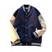 American Retro Baseball Jacket Vintage Black White Patchwork Oversize Coat Spri And Autumn National Trend Men's_viptrois.com