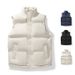 Men's Slim Fit Vest Jacket - Winter Warm Fleece Lined Sleeveless Coat, Casual Solid Color Stand Collar Outerwear For Urban Style_viptrois.com