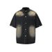 Men's Clothing Washed Old Denim Short Sleeved Jacket Wide Leg Pants Suit Men's Loose Summer Ins Denim Suit_viptrois.com