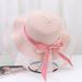 Wide Brim Bowknot Ribbon Beach For Women Summer Outdoor Sunshade Fashion Round Top Straw Hat Trendy_viptrois.com