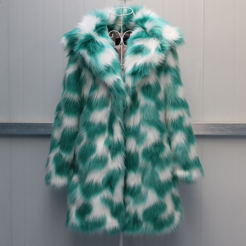 Men's Clothing Autumn And Winter New Mid Length Fox Fur Imitation Fur Coat Women's Whole Leather Korean Style Slim Coat Fashionable Warm Casual_viptrois.com