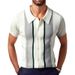 Men's Clothing menswear summer new men's knitwear lapel pullover casual striped polo shirt SY0041_viptrois.com
