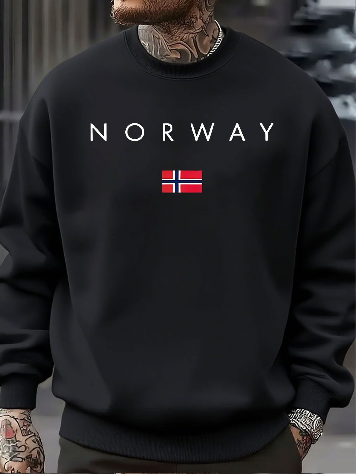 Autumn And Winter Men's Long Sleeved Round Neck Black Top Loose Casual Hoodie Hooded Hoodie_viptrois.com