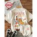 Camiseta Manga Suelta Estampado Carta De Cóctel Aperol, Estilo Ilustración, Casual Con Cuello Redondo Para Mujeres._viptrois.com