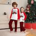 Christmas tree letters plaid Christmas family dress printed home clothes pajamas_viptrois.com