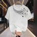 Men's Clothing T Shirt Men's Summer Versatile Trendy Brand Loose Round Neck Pure Cotton Cool Fashion Personality Straight Shoulder Half Sleeve Top_viptrois.com
