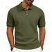 Men's Heavyweight Textured Jacquard Polo Shirt, Relaxed Fit Short Sleeve Top For Casual & Streetwear Looks_viptrois.com