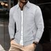 Men Spring Youth Waffle Zipper Pocket Lapel Slim Cardigan Men's Jacket_viptrois.com