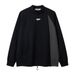 Color Block Patchwork Zipper Crew Neck Sweatshirt Men's Autumn American Style Trendy Brand Design Pullover Casual Loose_viptrois.com