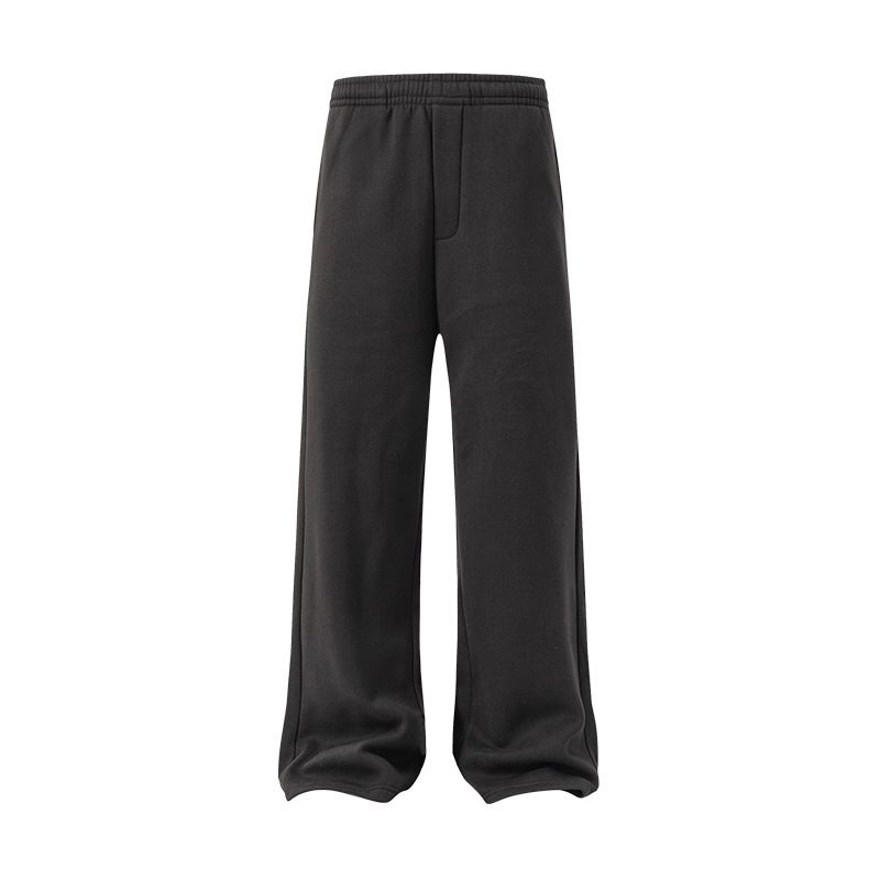 Unisex Fleece-Lined Jogger Pants For Winter - Soft Cotton Blend, Relaxed Fit, Straight Leg, Black/Dark Grey/Heather Grey_viptrois.com