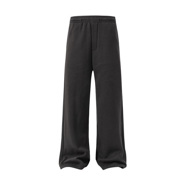 Unisex Fleece-Lined Jogger Pants For Winter - Soft Cotton Blend, Relaxed Fit, Straight Leg, Black/Dark Grey/Heather Grey_viptrois.com