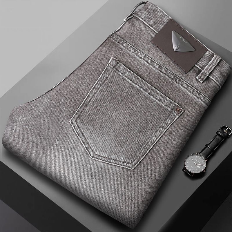 Men's Clothing Autumn And Winter Jeans Slim Fitting Skinny Pants Casual Cotton Stretch Nine Point Pants_viptrois.com