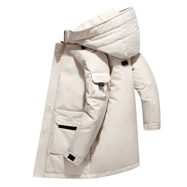 Unisex Winter Work Jacket With Hood – Heavy-Duty Couple's Coat (Black/Beige/Blue/Yellow, M-4XL, Thermal Lined & Windproof)_viptrois.com