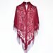 Muslim headscarf Muslim Scarf Scarf Triangle Scarf Solid Color Lace Hollowed Fringe Women's Long Scarf Shawl_viptrois.com