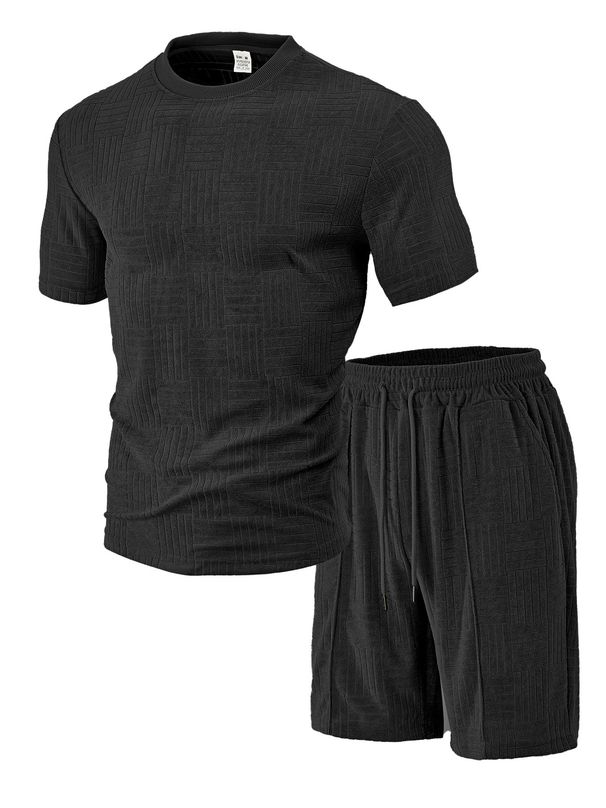 Men's Clothing Casual Loose Short Sleeved Shorts Sports Suit Polo Shirt_viptrois.com