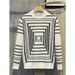 Half High Neck Sweater Men's Autumn And Winter Warm Casual Base Shirt Square Jacquard Knit Sweater_viptrois.com