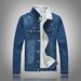 Men's Clothing Men's Winter Large Size Lamb Wool Denim Jacket Blue Slim Long Sleeve Jacket Plus Velvet Top_viptrois.com