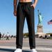 Men's Casual Straight Leg Pants - Lightweight Polyester Comfort Fit Trousers For Everyday Wear, Oversize Style, Multiple Colors (S-XXXL)_viptrois.com