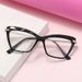 Women's Eyewear Frames New Crystal Multi Faceted Cat Eye Flat Mirror Retro Fashion Black Frame Can Be Matched With Myopia Glasses_viptrois.com