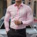 Men's New Four Sided Stretch Long Sleeved Shirt Spring And Autumn Thin Striped Business Non Iron Outer Wear Slim Shirt Men_viptrois.com