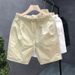 Luxury White Men's Summer Shorts Trendy Style Casual Five-Point Beach Pants_viptrois.com