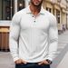 Men's Clothing Men's Classic Casual American Style Polo Shirt With Button-Down Collar, Long Sleeve, Stretch Fabric, Comfort Fit For Autumn_viptrois.com