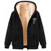 Men's Fleece Hooded Sweatshirt Winter Warm Pullover Fleece-Lined Jacket Casual Zipper Hoodie For Men_viptrois.com