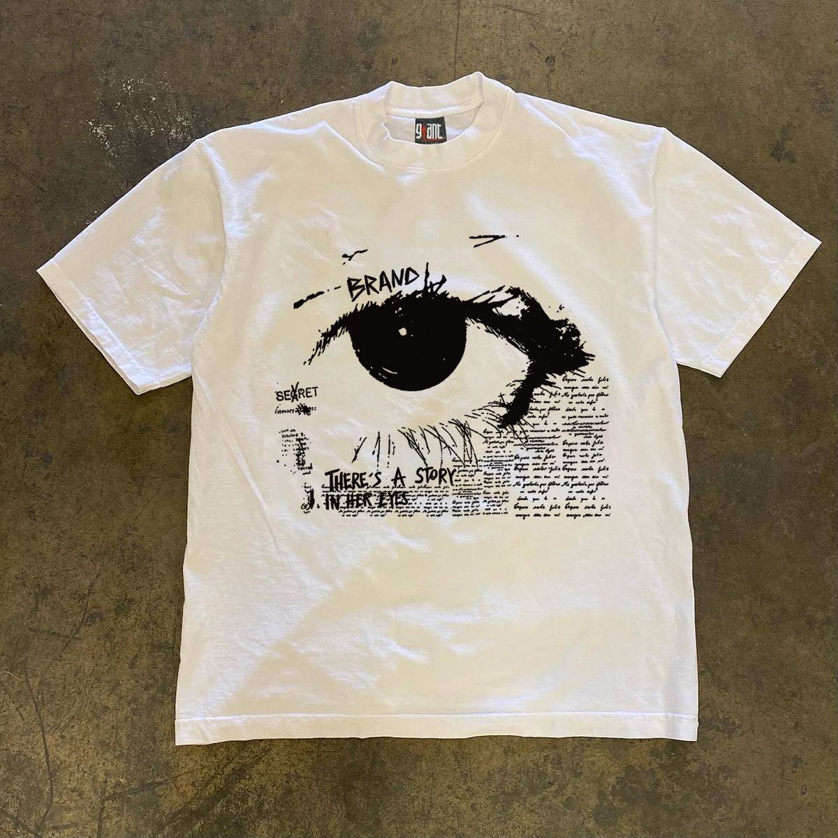 Heavyweight Pure Cotton Oversized Trendy Brand Eye Print Loose Short Sleeved T-Shirt Y2K Style For Couples And Men_viptrois.com