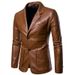 2024 Men Slim Autumn New Causal Vintage Leather Jacket Coat Men Design Motorcycle Biker Zipper Pocket PU Leather Jacket Coat_viptrois.com