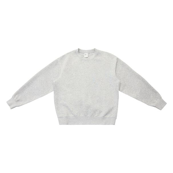 Unisex Crew Neck Sweatshirt – Soft Solid Color Pullover For Men & Women (Black/Flower Gray, S-XL)_viptrois.com