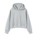 Women's Korean Style Short Zip-Up Cardigan Sweatshirt - Trendy Loose Hoodie For Early Autumn, Solid Color Lightweight Pullover_viptrois.com