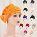 Women's Hijab New beaded bow hat space layer fabric solid color ethnic hat Baotou hat_viptrois.com