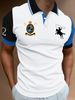 Men's Clothing Polo Shirt Contrast Color Printing Men's Short Sleeved Casual Tight Lapel Shirt_viptrois.com
