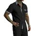 Men's Casual Short Sleeve Shirt & Shorts Set, Color Block Beachwear Summer Outfit For Vacation_viptrois.com
