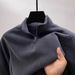 Men's Clothing Half Zipper Sweatshirt Men's Fleece Half-Zip Sweatshirt Winter Warm Thickened Stand Collar Pullover Soft Touch Thermal Top_viptrois.com