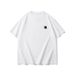 Summer American Men's T-shirt Trendy Round Neck Simple Left Chest Badge Offset Cotton Loose Short Sleeve_viptrois.com