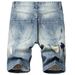Men's Clothing Jeans Mid Length Pants Personalized Trendy Men's Shorts Elastic Ripped Pants_viptrois.com