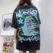 2024 New American T-shirt Retro Loose Floral Print Short Sleeve T-shirt Unisex_viptrois.com