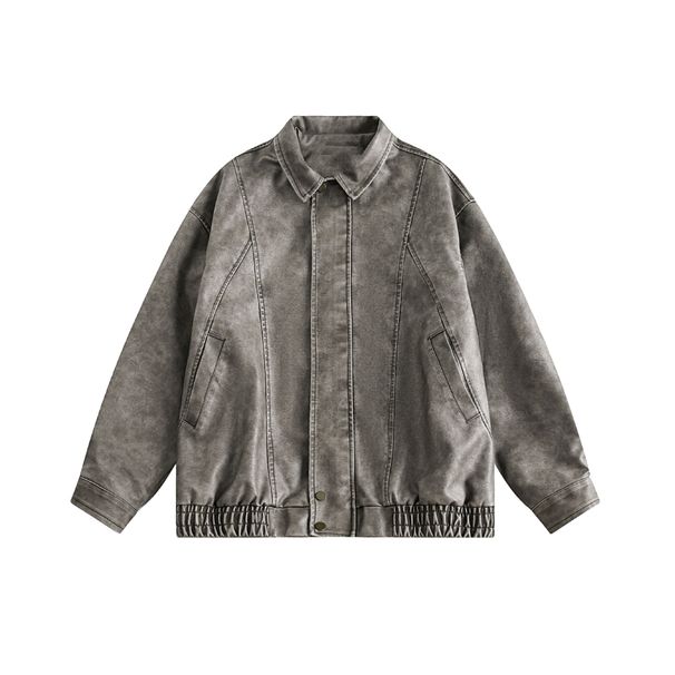 Men's Clothing Retro Brown Motorcycle Leather Jacket Boys And Girls Loose INS Style PU Leather Jacket Coat Trend_viptrois.com