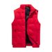 Men's Winter Quilted Vest, Lightweight Warm Work Jacket, Solid Color Stand Collar Sleeveless Coat, Plus Size Padded Vest For Outdoor Activities_viptrois.com