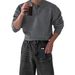 Premium Plus-Size Men's Polo Knit Sweater - Breathable Stretch Fabric, Business Casual V-Neck Pullover, Black/Grey/Khaki_viptrois.com